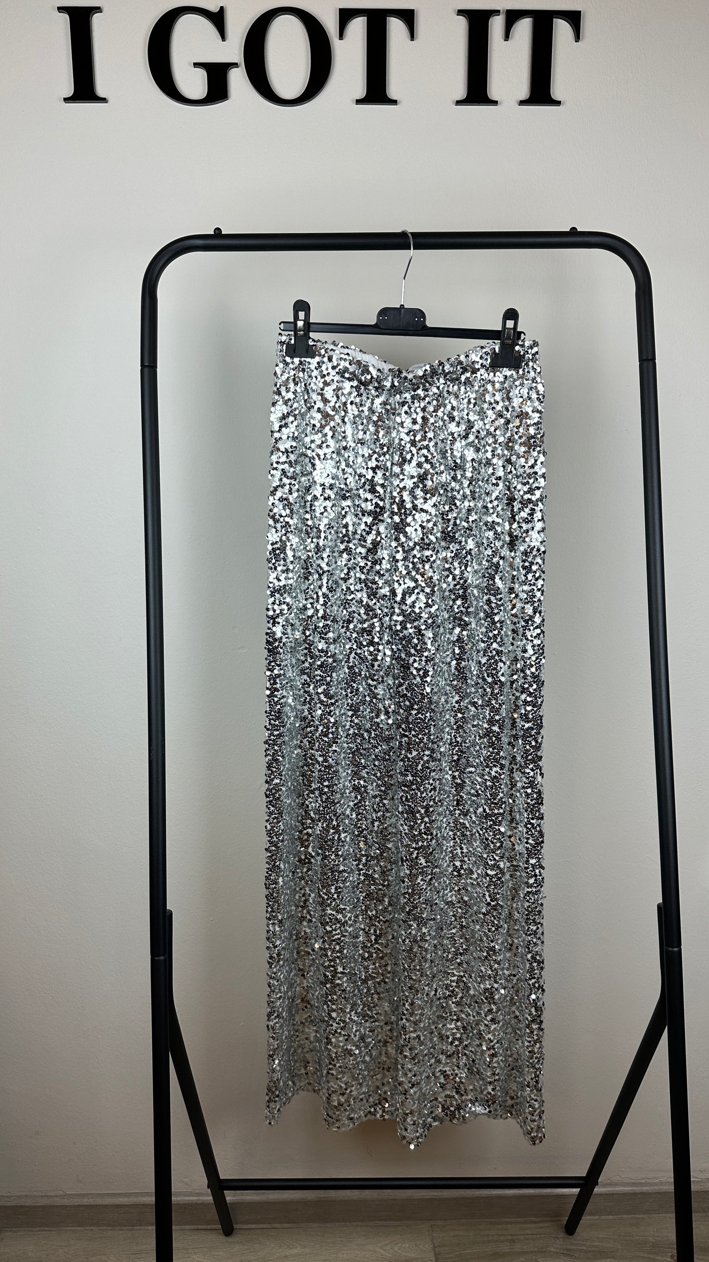 Paillettenhose Silver shine