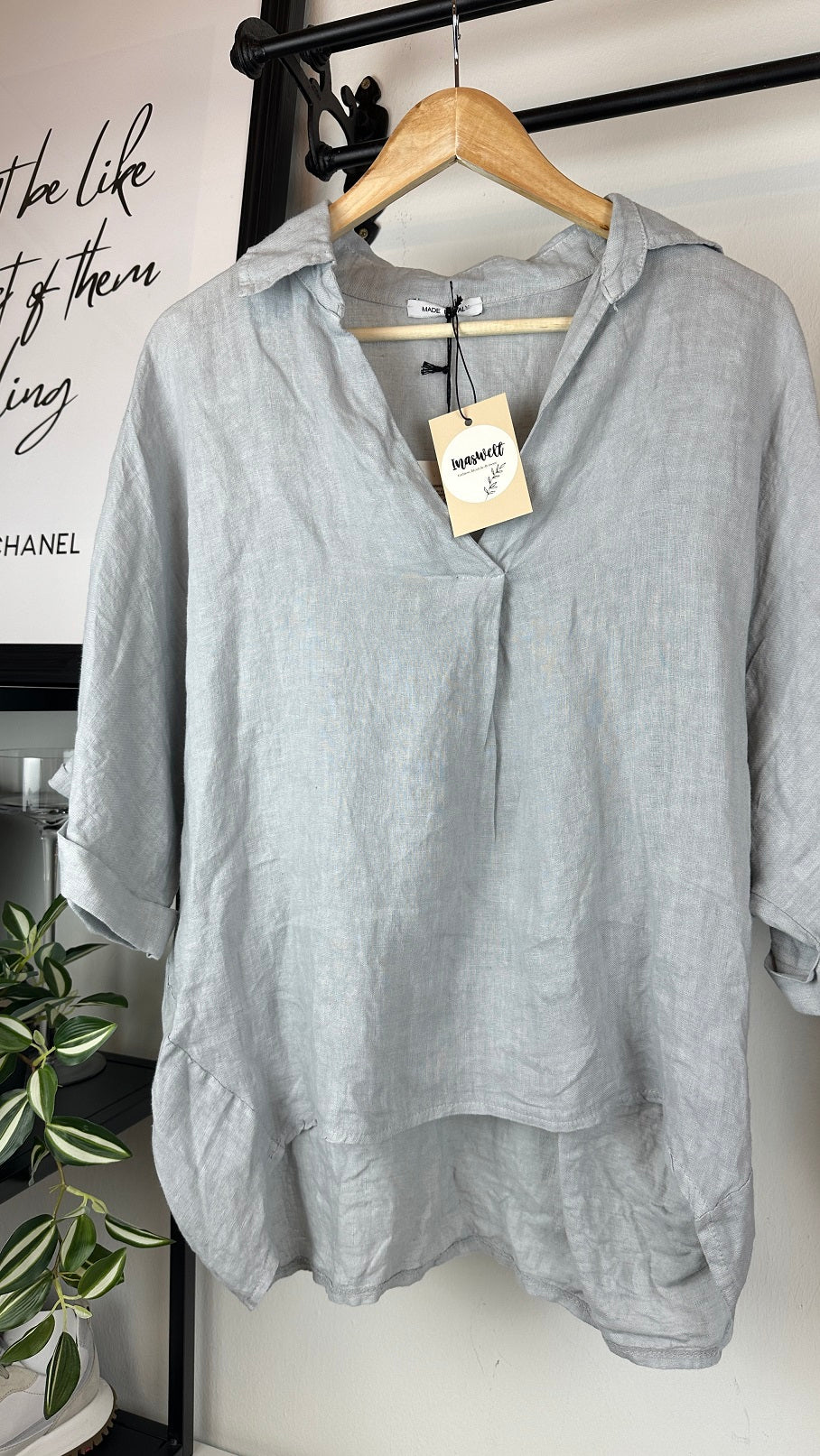 Leinen Blusenshirt oversize