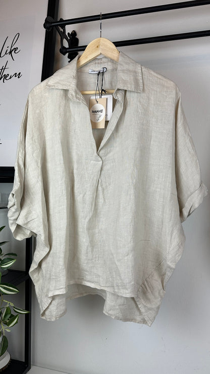 Leinen Blusenshirt oversize