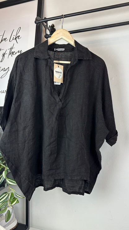 Leinen Blusenshirt oversize