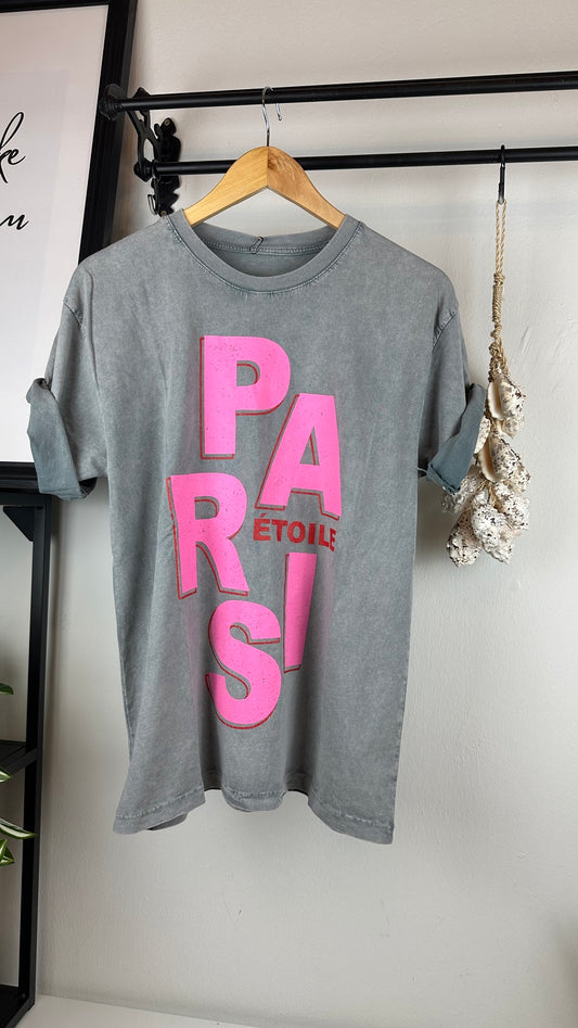 T-Shirt PARIS Etoile faded grey